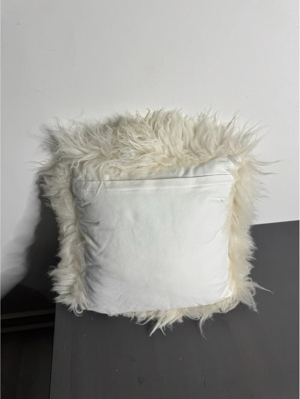 West Elm 16” x 16” Genuine Sheepskin Fur Throw Pillow